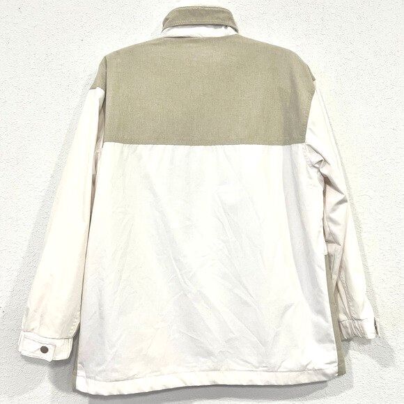 IZZI Outerwear Womens Beige and White Checkered Button Up Jacket Size Small - Picture 3 of 7